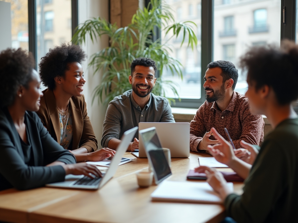 Croftella community members meeting in a café